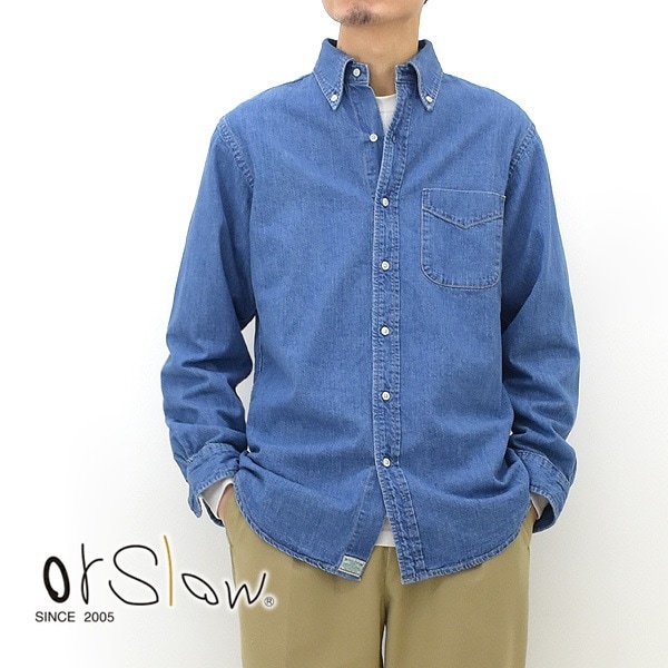 orSlow オアスロウ ボタンダウンデニムシャツ 95.デニムユーズド 01