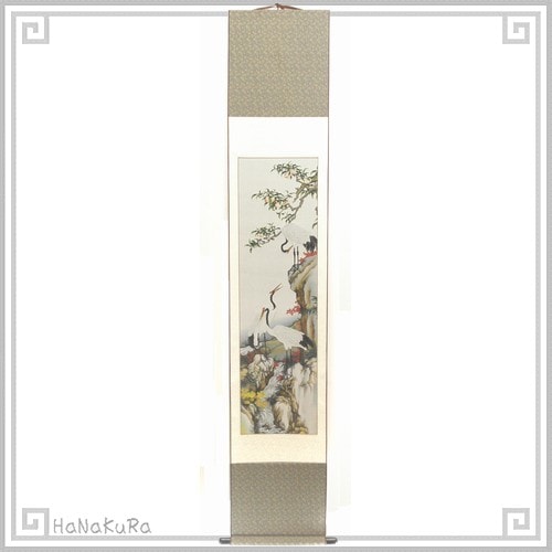 中国 杭州 絹織物 掛け軸 桃鶴図 | 杭州絹織物,絹織物掛け軸 | | 中国