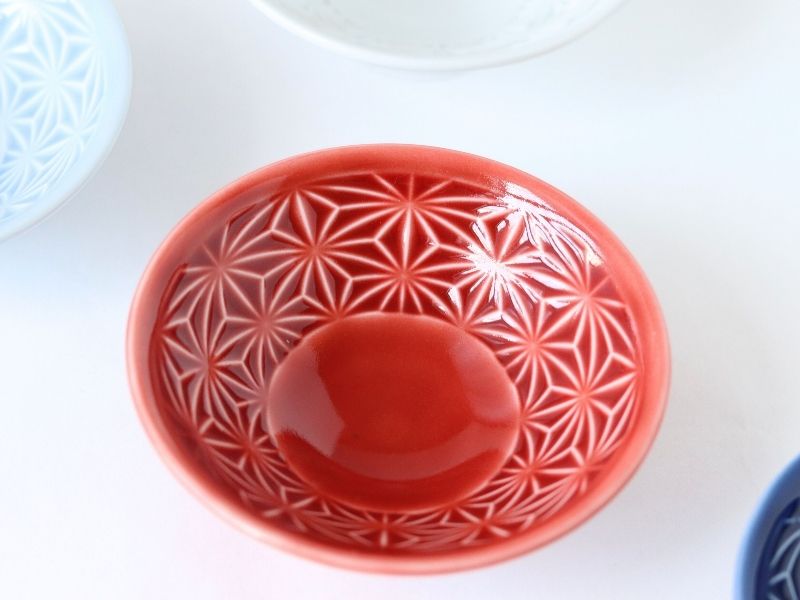 麻彫り 平盃 白