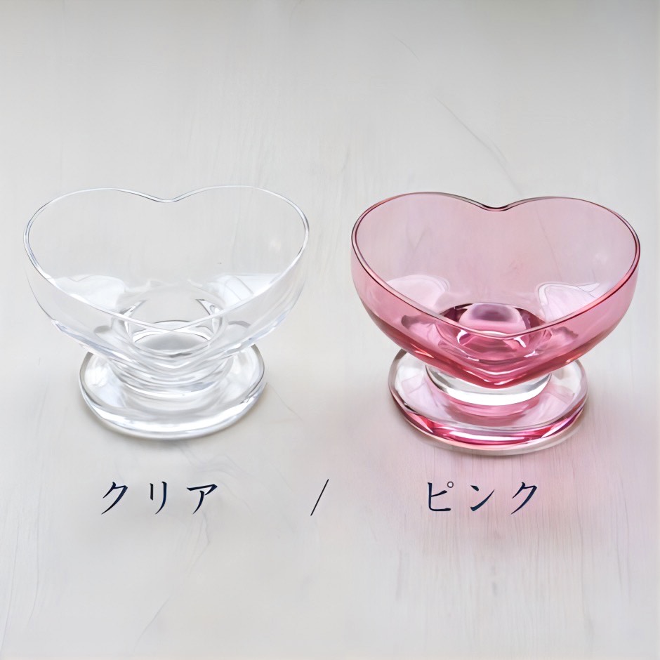 廣田硝子｜パフェ・サンデーグラス 想グラス ハート型 サンデートレー