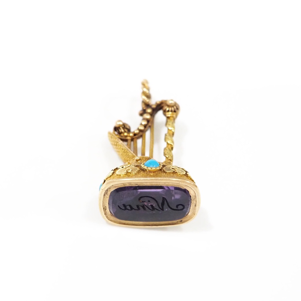 アンティークジュエリー アンティークネックレス ハープ アメシスト