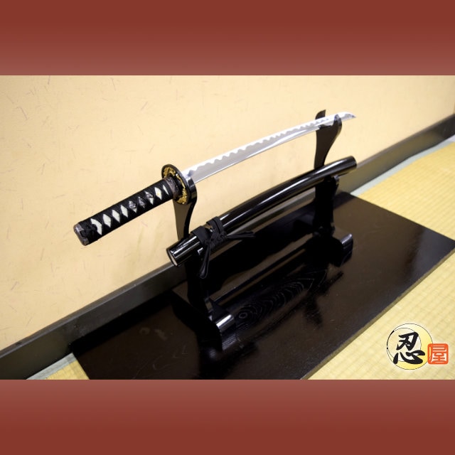 互の目刃紋】模造刀 舞踊 大刀 模擬刀 拵え 黒木鞘 刀 刀剣 日本刀 互