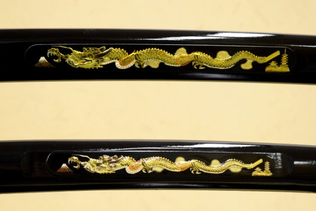 彫金 竜黒 大刀 小刀セット 刀身竜彫 模造刀｜【公式】模造刀・居合刀