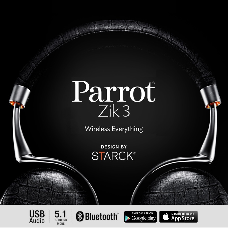 【レアカラー】PARROT Zik ヘッドホン ワイヤレス充電対応でUSB DAC内蔵のBluetoothヘッドホン「Parrot Zik 3
