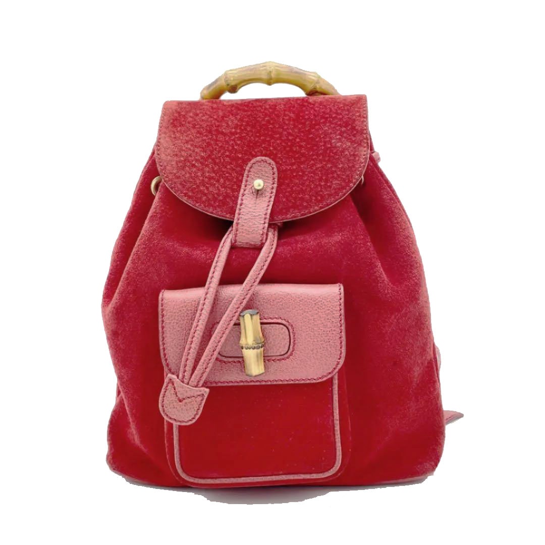 GUCCI グッチ バンブー リュックサック バックパック スエード レザー