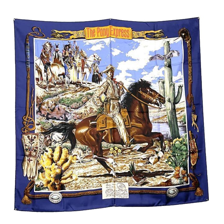 HERMES エルメス スカーフ カレ90 『The Pony Express（ポニー