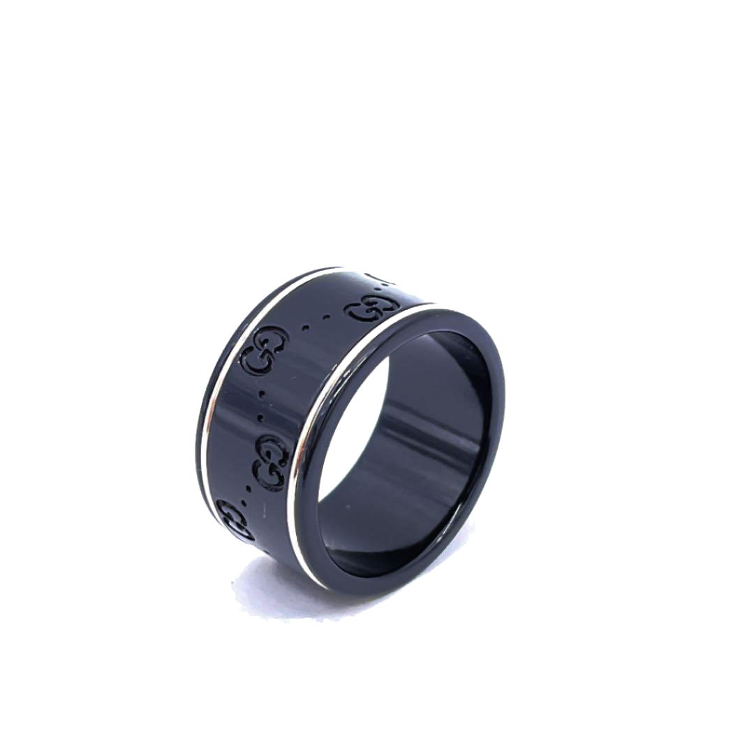 GUCCI グッチ セラミックリング 指輪 GGアイコン ブラック #23（約22号