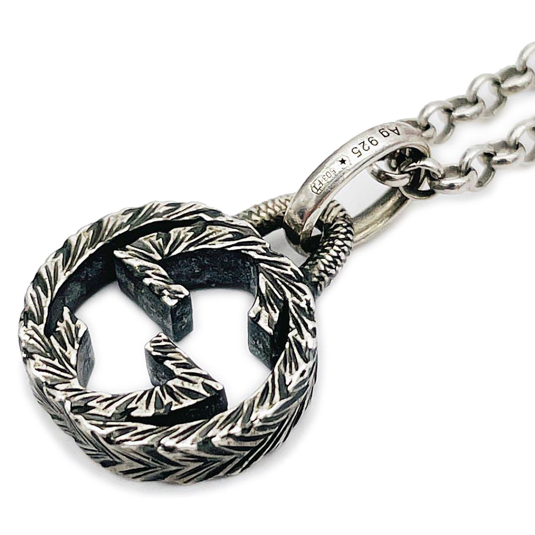 GUCCI グッチ ネックレス インターロッキングG Ag925 シルバー 455535