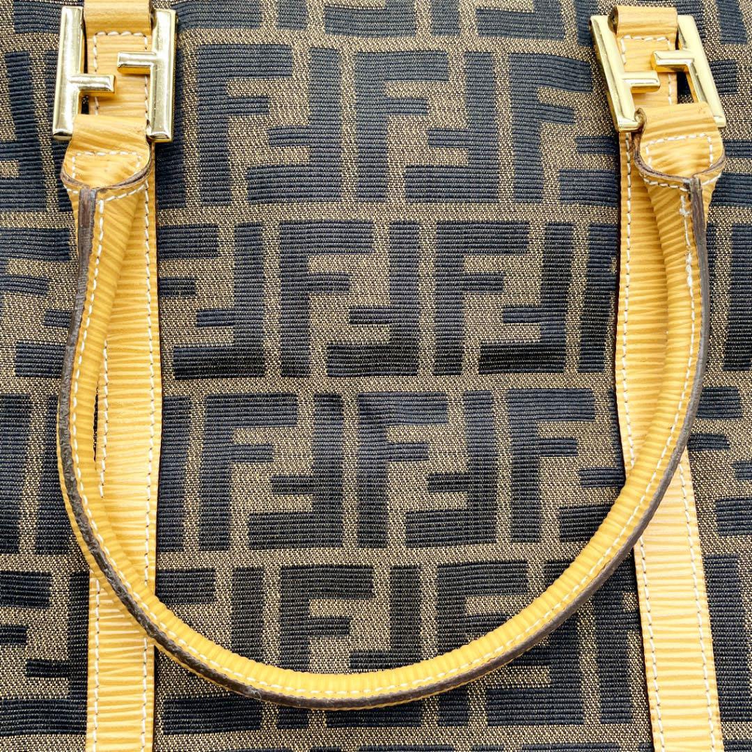 FENDI フェンディ ボストンバッグ ズッカ柄 キャンバス レザー