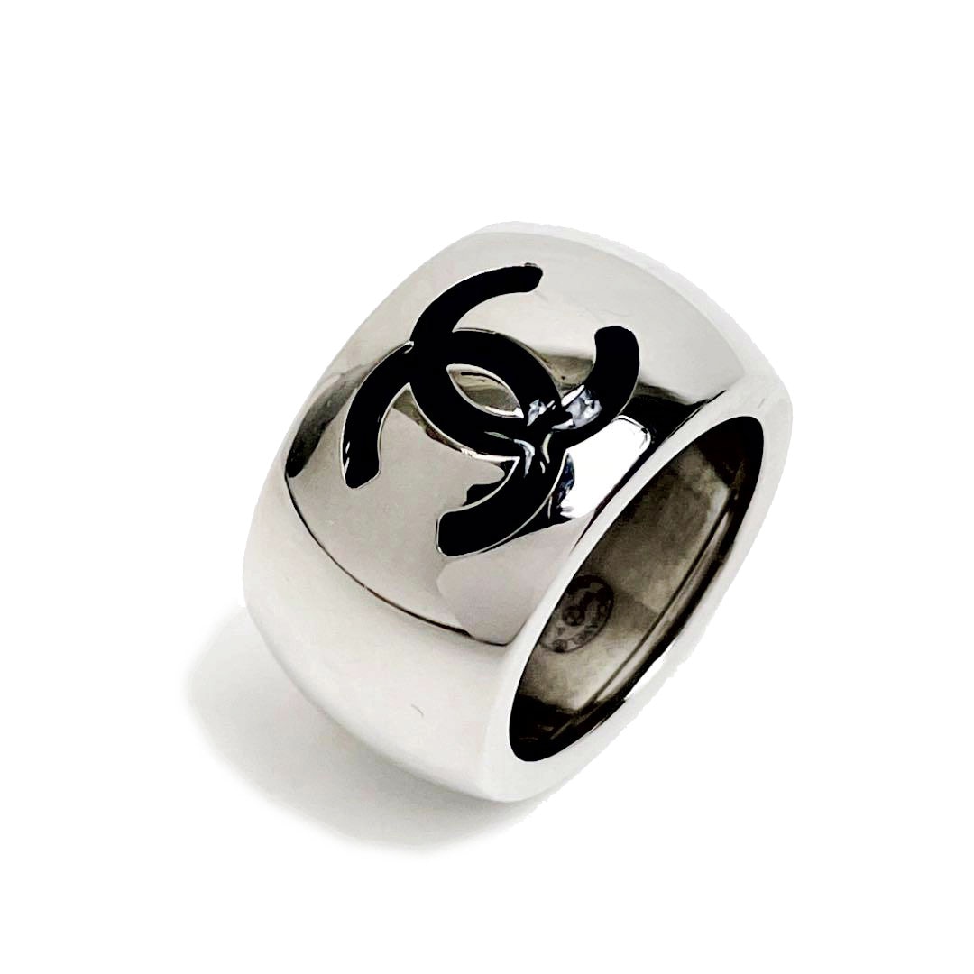 CHANEL シャネル リング 指輪 ココマーク ハート シルバー ブラック