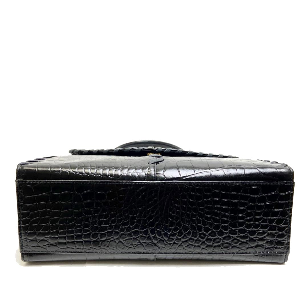 Yves Saint Laurent イヴサンローラン ハンドバッグ クロコ型押し