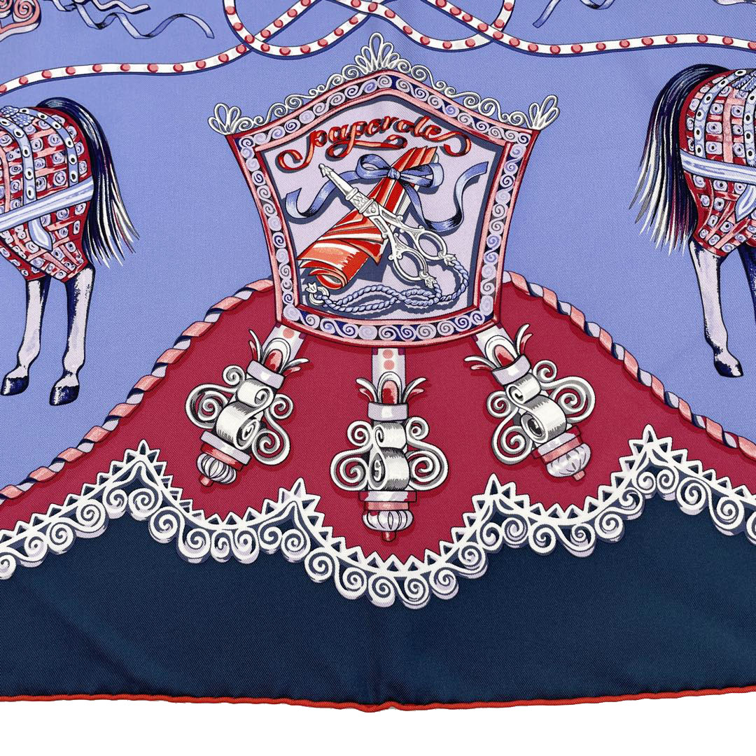 HERMES エルメス スカーフ カレ90 「PAPEROLES(馬車と貴族)」 シルク