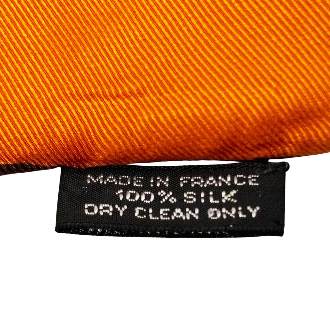 HERMES エルメス ひし形 スカーフ ロザンジュ・ミニ シルク オレンジ
