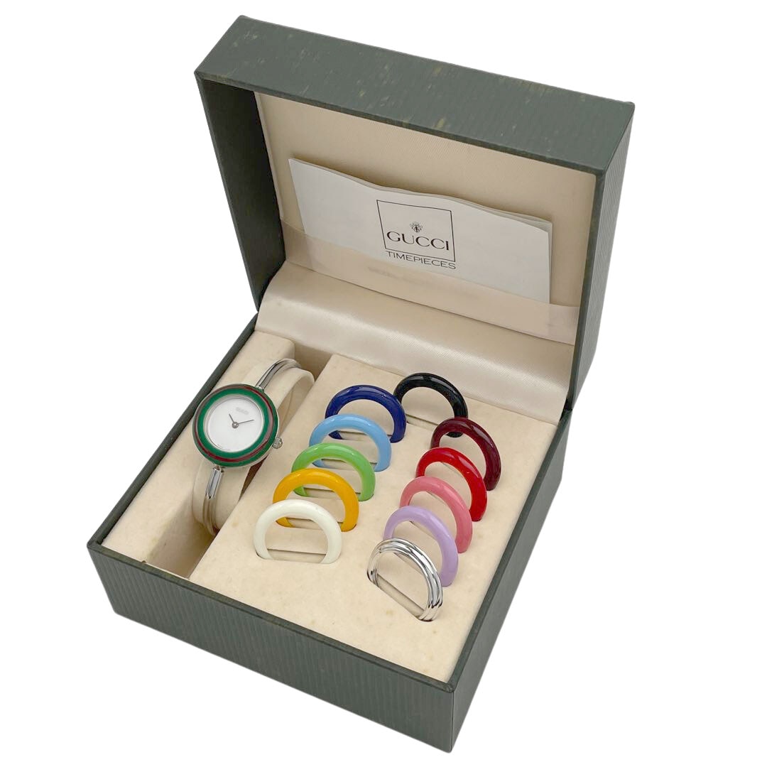 GUCCI グッチ レディース 腕時計 チェンジベゼル バングルウォッチ