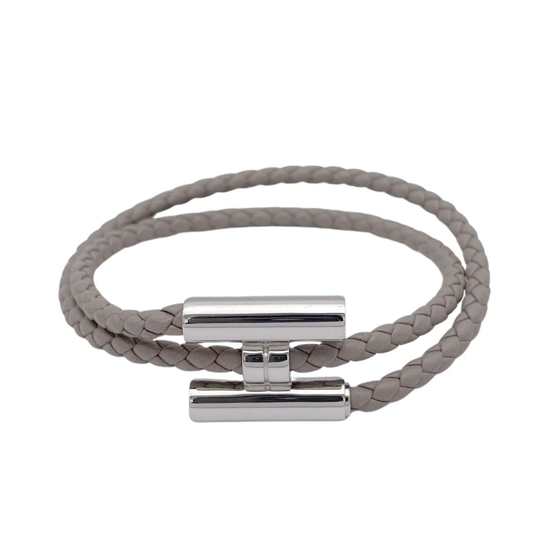 HERMES エルメス レザーブレスレット トゥルニ トレッセ 二重巻き