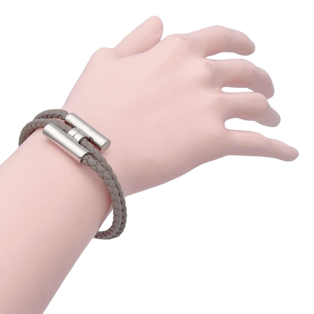 HERMES エルメス レザーブレスレット トゥルニ トレッセ 二重巻き