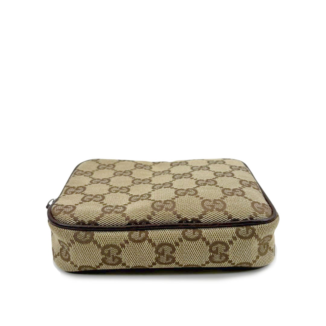 GUCCI グッチ ミニショルダーバッグ ポーチ GGキャンバス レザー