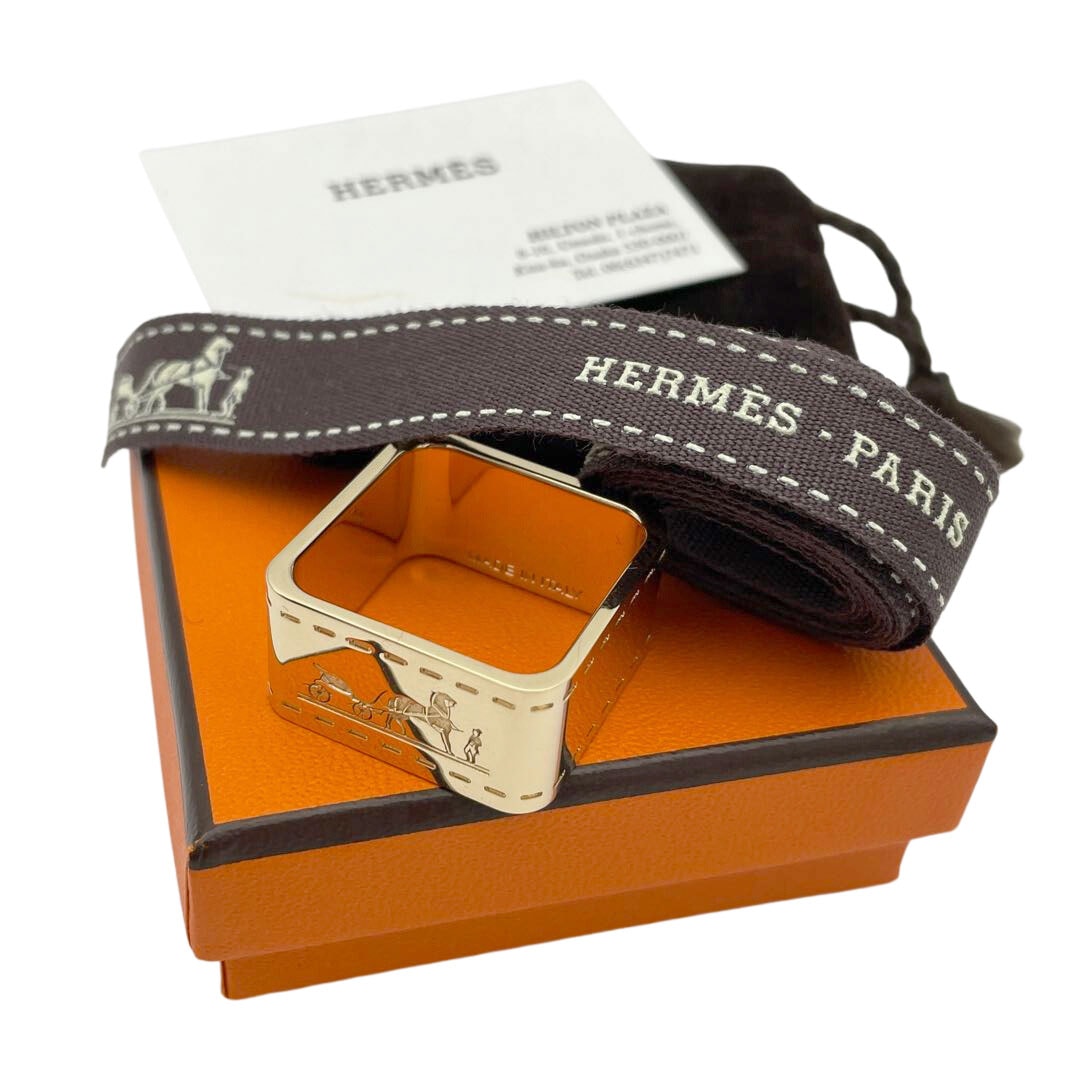 HERMES エルメス スカーフリング ボルデュック スクエア ゴールド