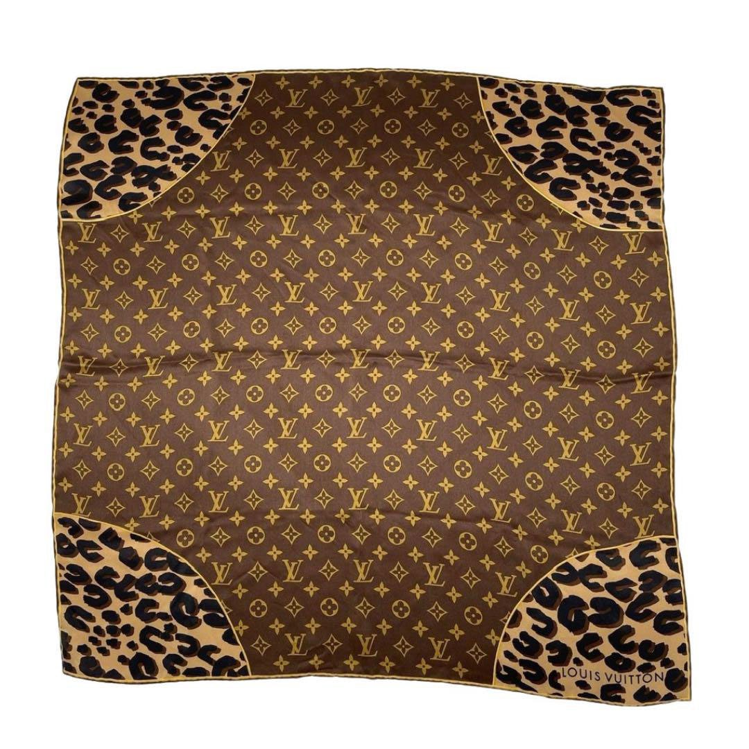 LOUIS VUITTON ルイヴィトン スカーフ カレ モノグラム レオパード