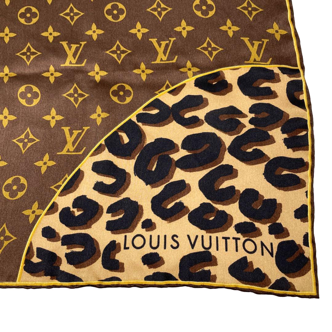 LOUIS VUITTON ルイヴィトン スカーフ カレ モノグラム レオパード
