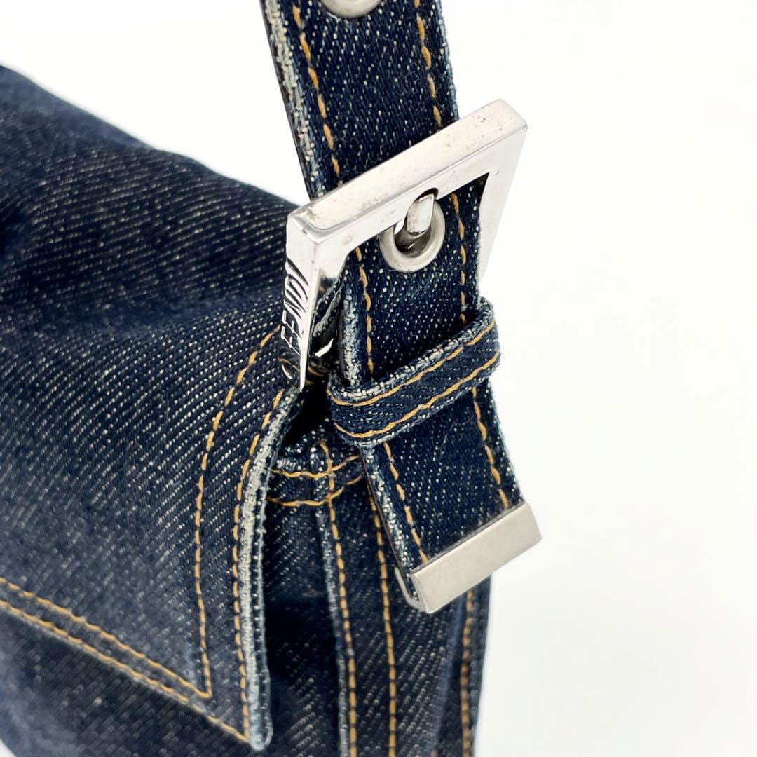 FENDI フェンディ マンマバケット ショルダーバッグ デニム インディゴ