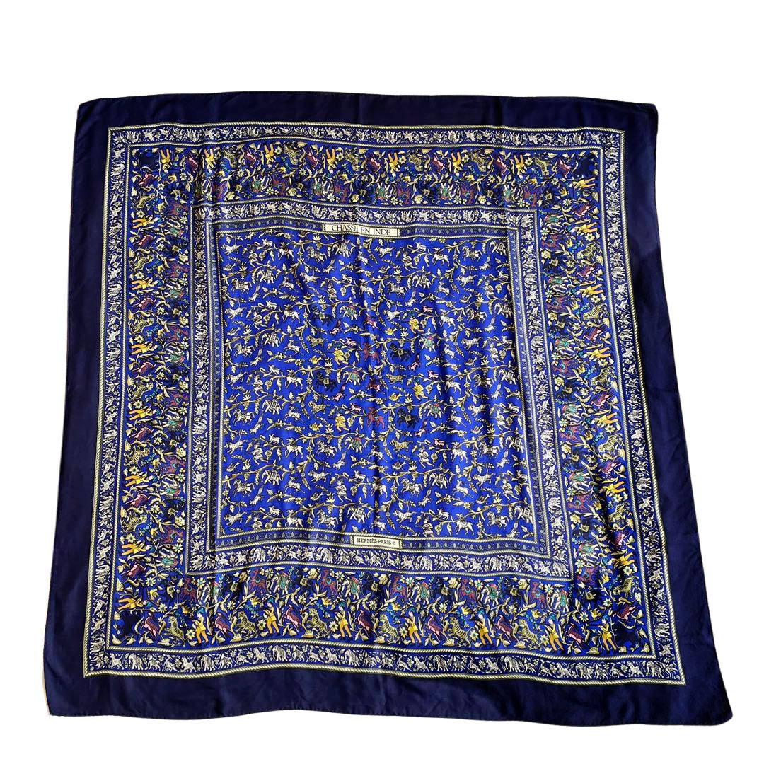 HERMES エルメス カレ140 カシシル 『CHASSE EN INDE(インドの狩猟