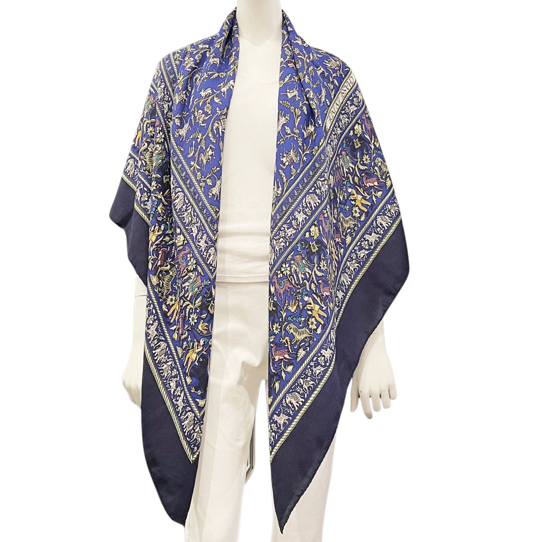 HERMES エルメス カレ140 カシシル 『CHASSE EN INDE(インドの狩猟