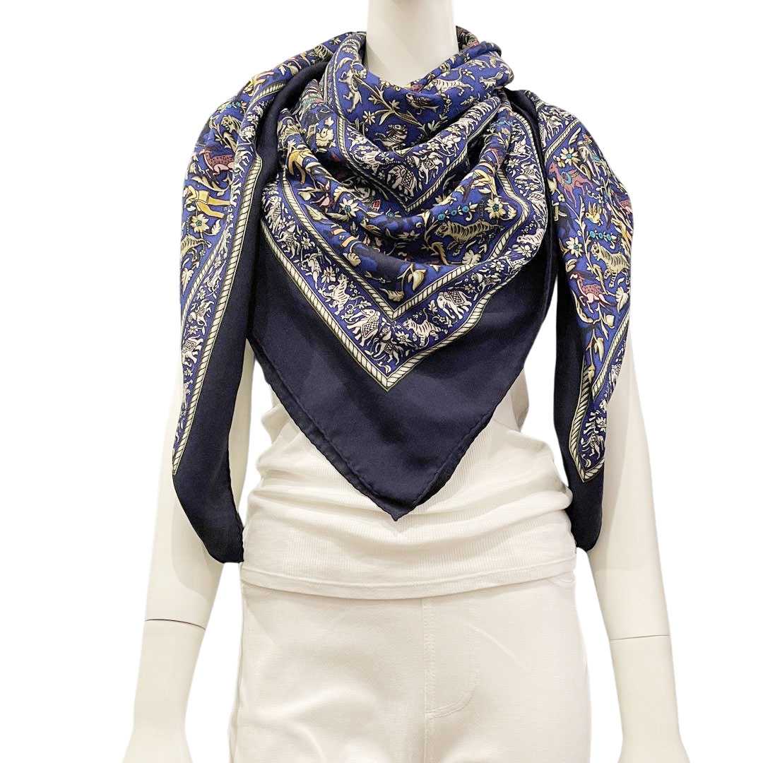 HERMES エルメス カレ140 カシシル 『CHASSE EN INDE(インドの狩猟