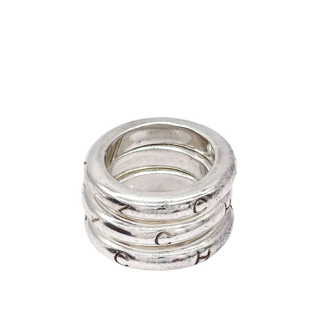 CHANEL シャネル 3連リング 指輪 ロゴ SV925 シルバー 約13.5～14号