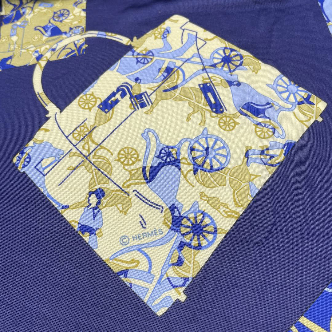 HERMES エルメス スカーフ スムーズカレ90 『kelly en Caleche (ケリー