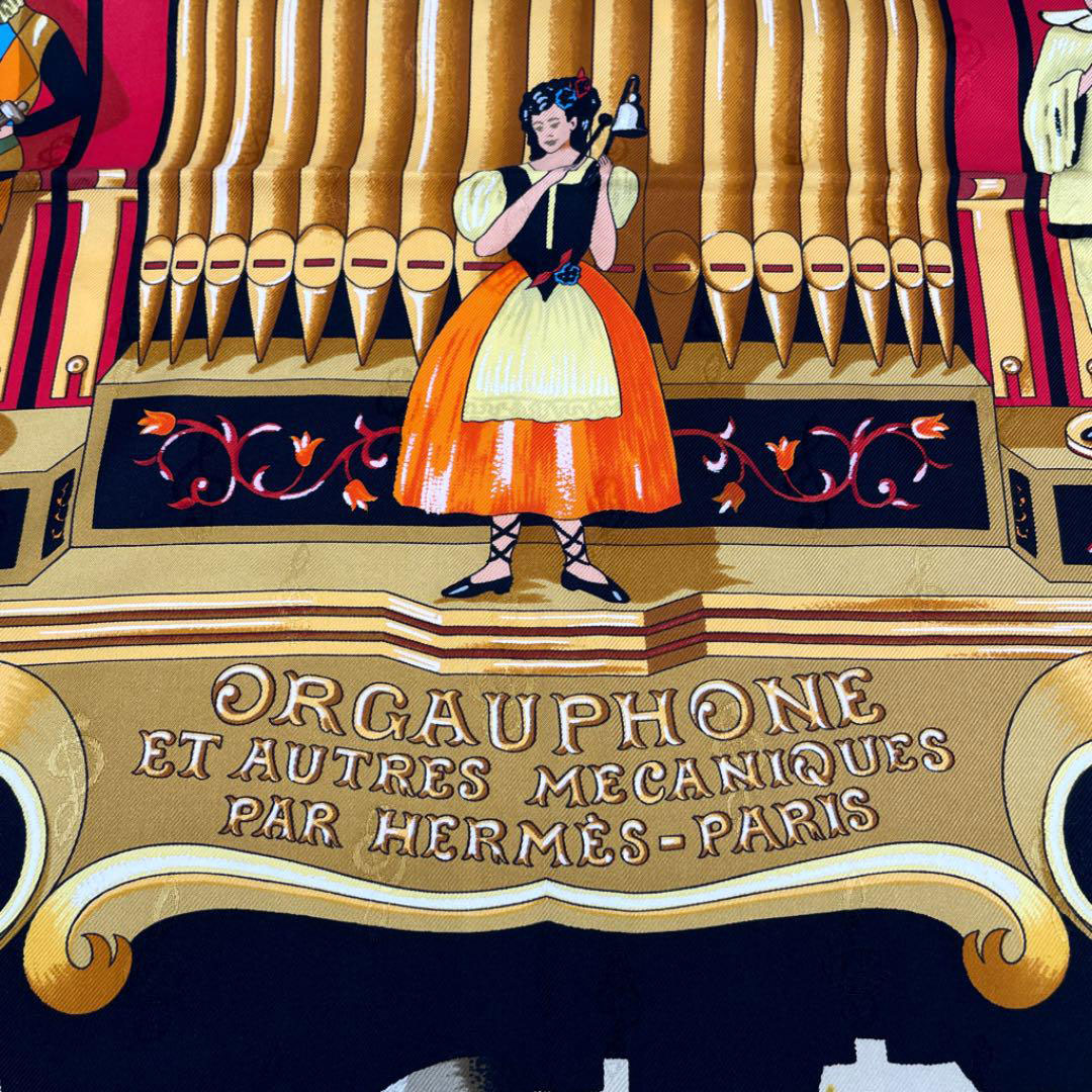 HERMES エルメス スカーフ カレ90 『ORGAUPHONE ET AUTRES MECANIQUES