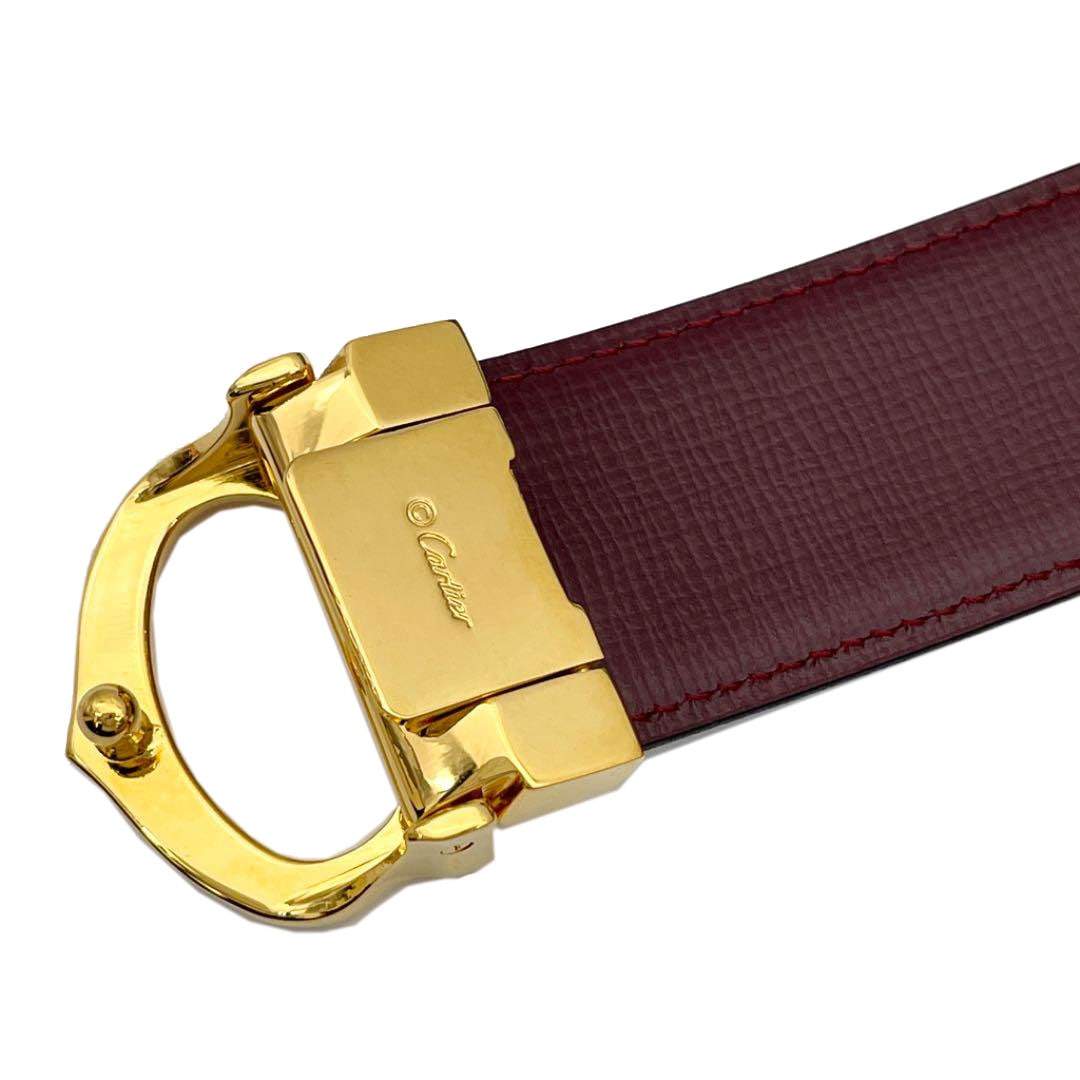 Cartier カルティエ Cバックル ベルト リバーシブル レザー ブラック