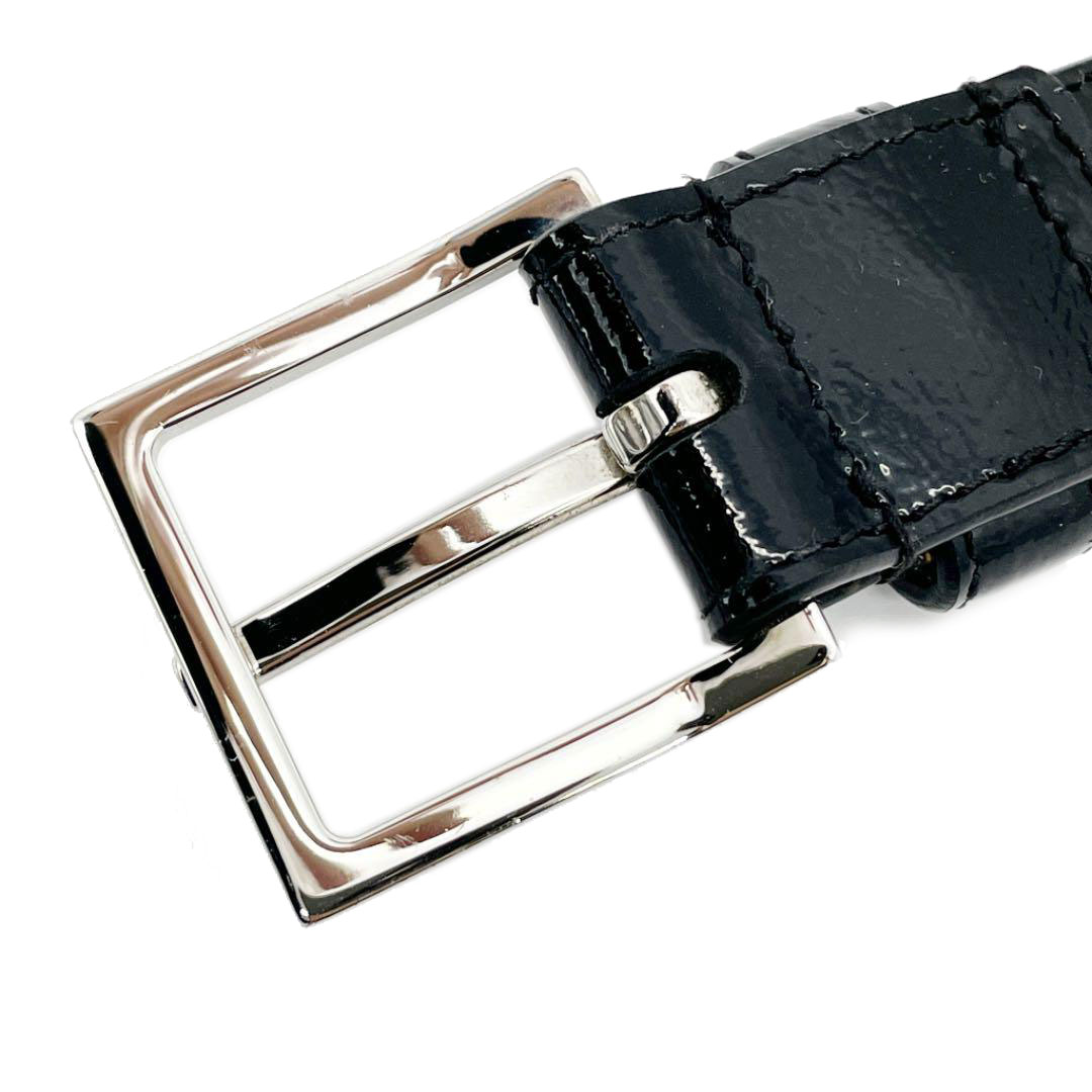 SAINT LAURENT サンローラン メンズ ベルト エナメル ブラック