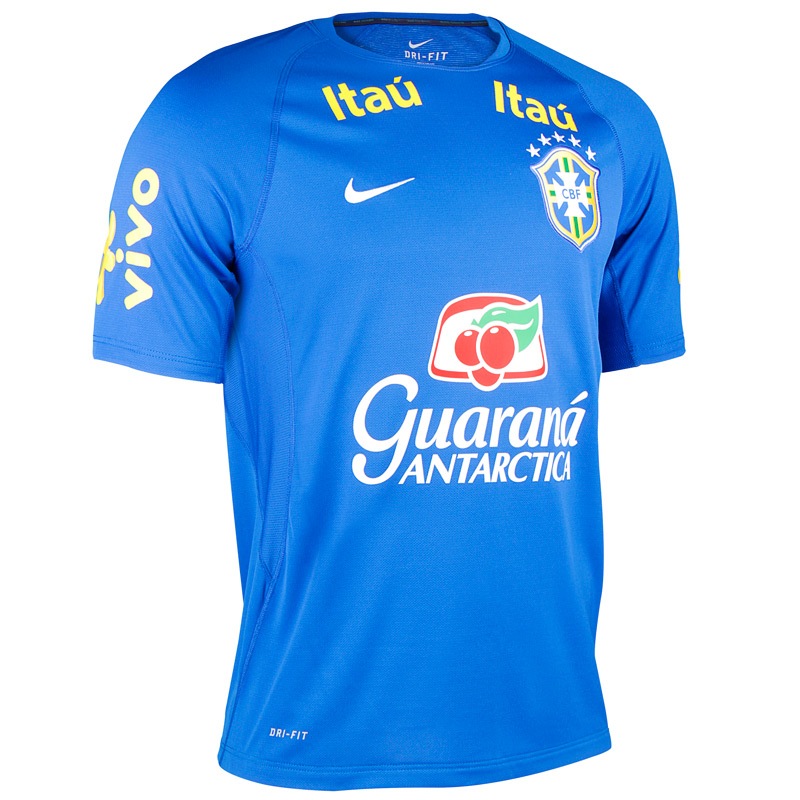 ブラジル代表トレーニングシャツ【人気スポンサー付きブルー】練習着