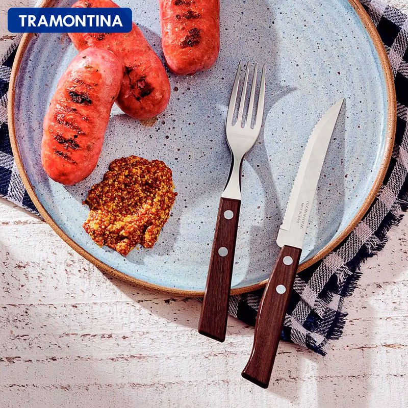 トラディショナル ステーキナイフ＆フォーク12点セット シュラスコ