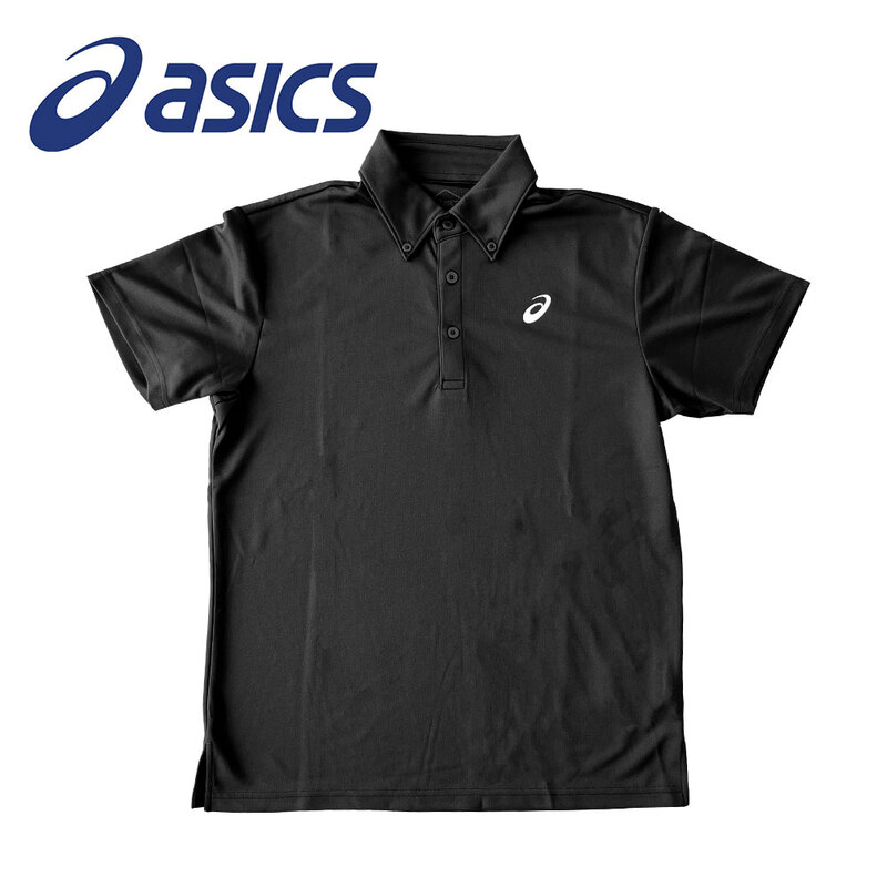 アシックス メンズ 半袖 吸汗 速乾 ワンポイント ロゴ ホワイト 黒