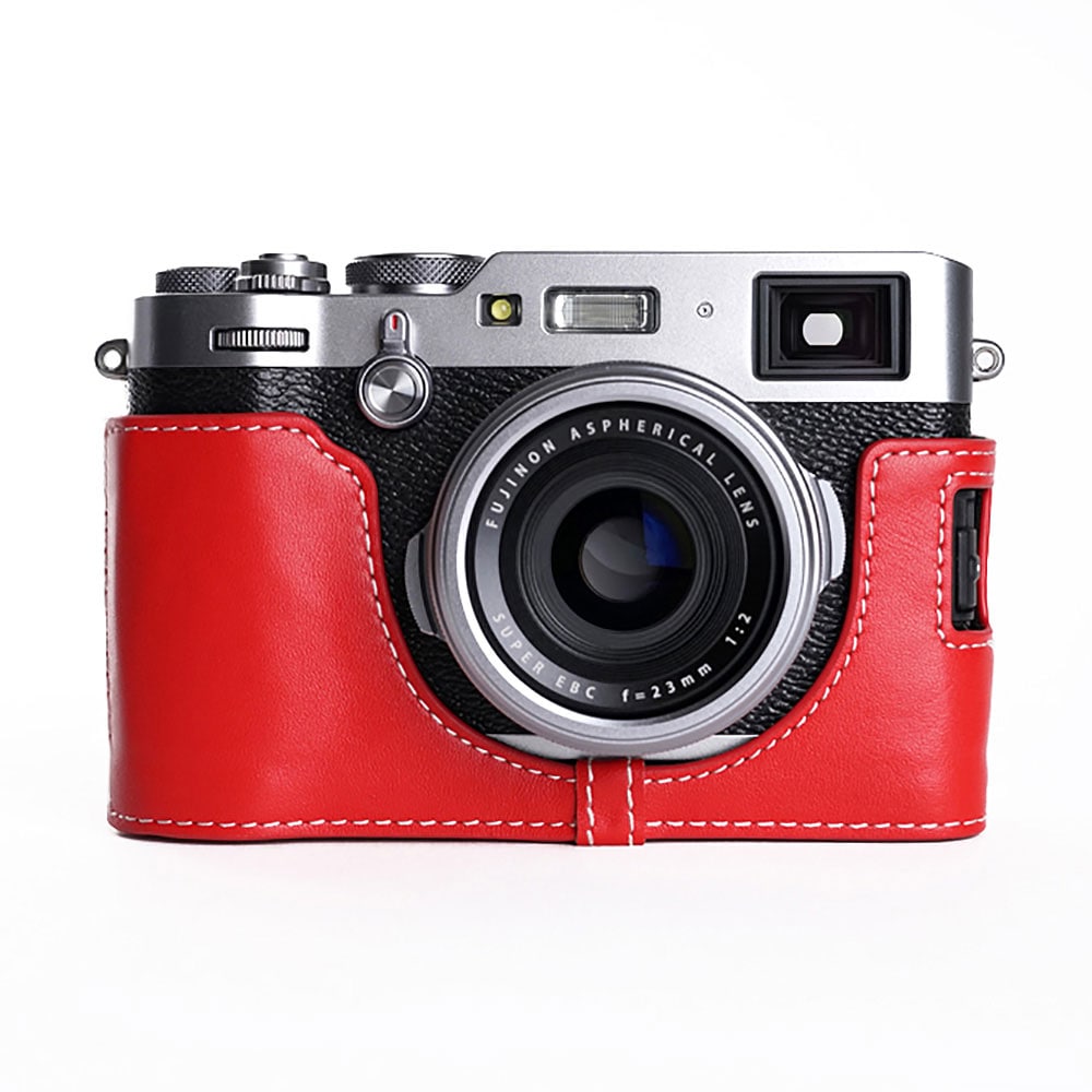 TP Original FUJIFILM X100F 用 ボディーハーフケース レッド