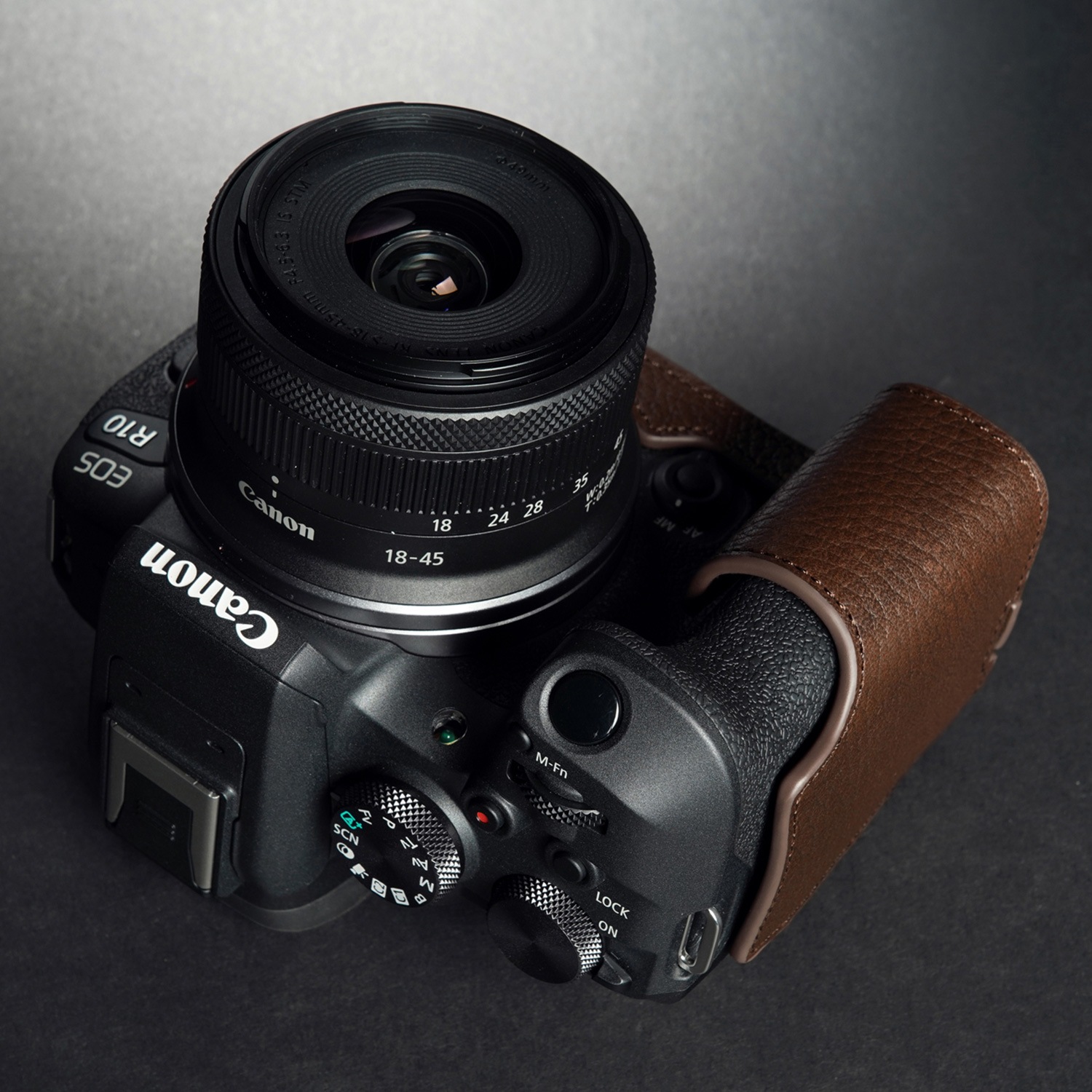 TP Original Canon EOS R10 用 ボディーハーフケース ダークブラウン