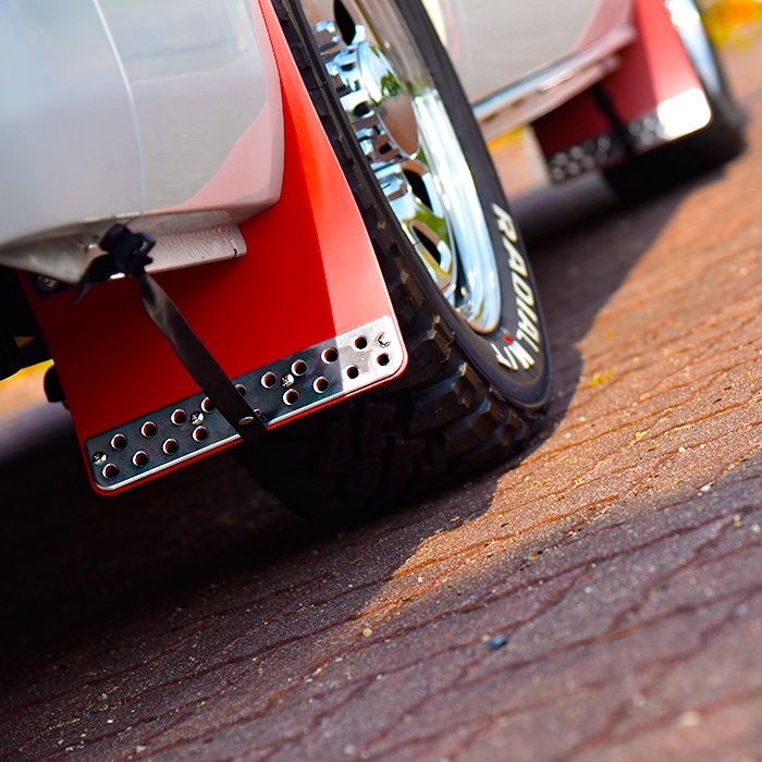 200系ハイエース 大型マッドフラップ 1台分セット アルミプレート付き