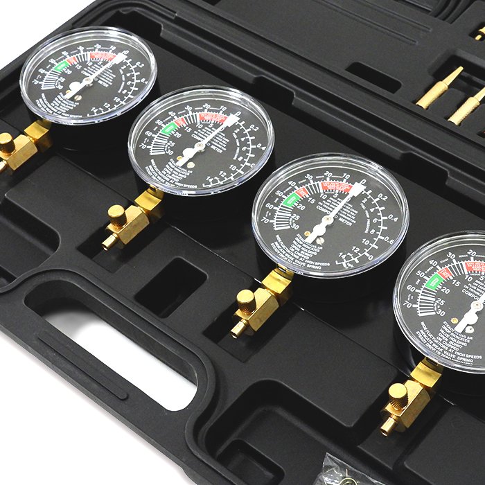 4連バキュームゲージセット メーター メンテナンス 工具 負圧測定