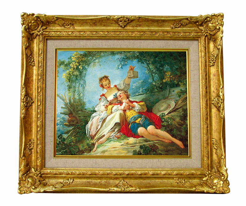 フラゴナール Happy Lovers ジクレーキャンバス複製画 額装品