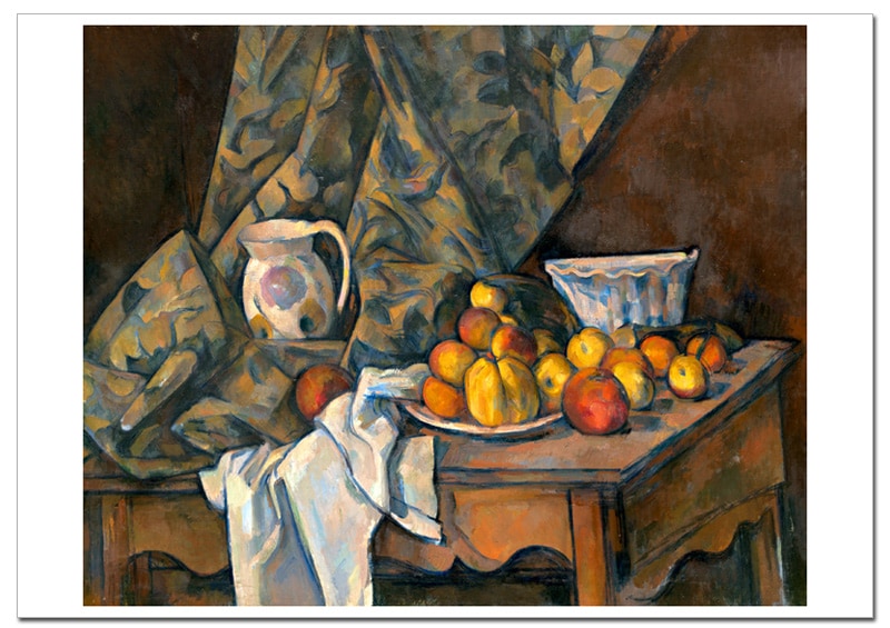セザンヌ りんごと桃のある静物 ジクレーポスター