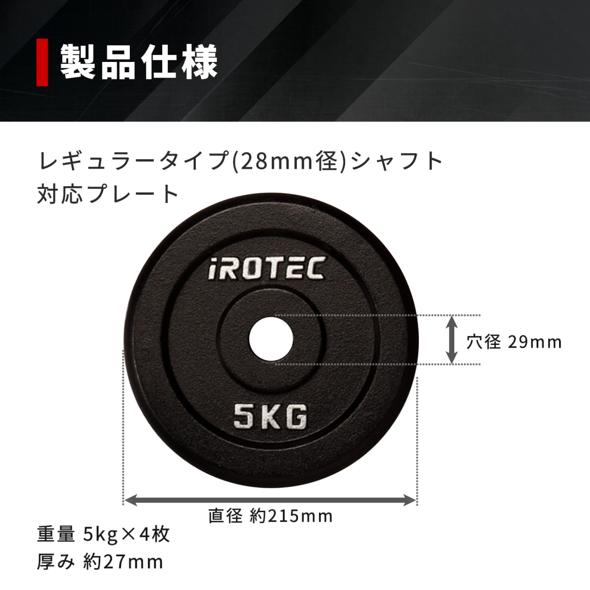 アイアンプレート5kg(4枚) IROTEC (アイロテック)