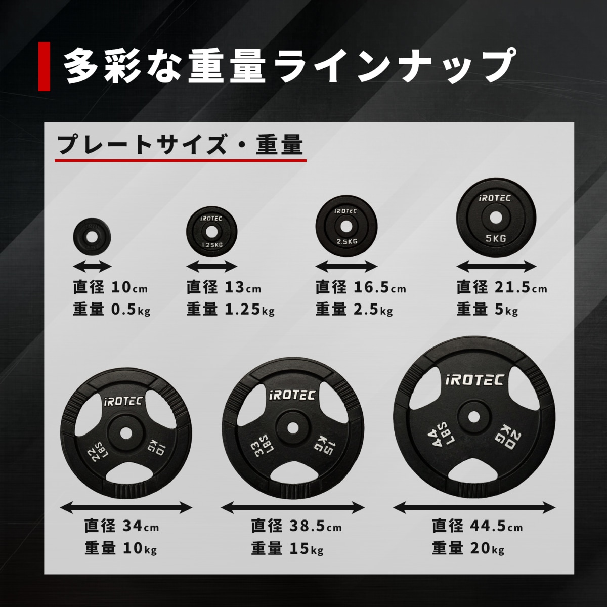 アイアンプレート10kg(2枚) IROTEC (アイロテック)