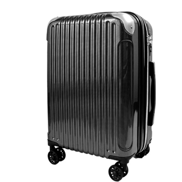 Novel 鏡面＆エンボスファスナーキャリー Lサイズ 拡張 8輪キャスター