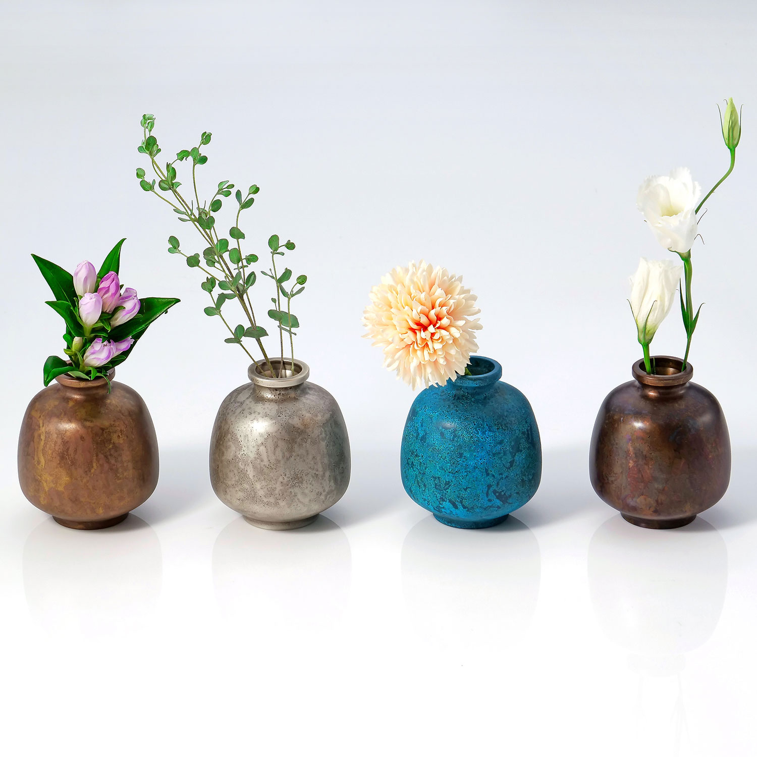 花器 花みつぼ 緑銅色