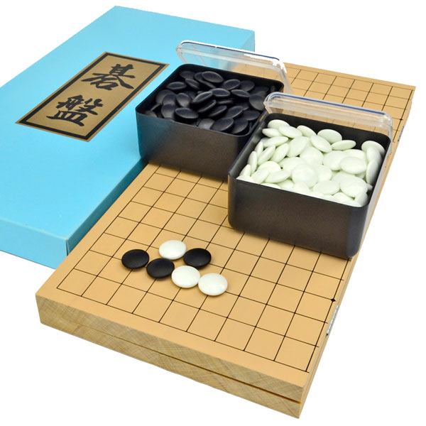 囲碁セット 新桂6号折碁盤セット(ガラス碁石桜・プラ角箱) | 折碁盤