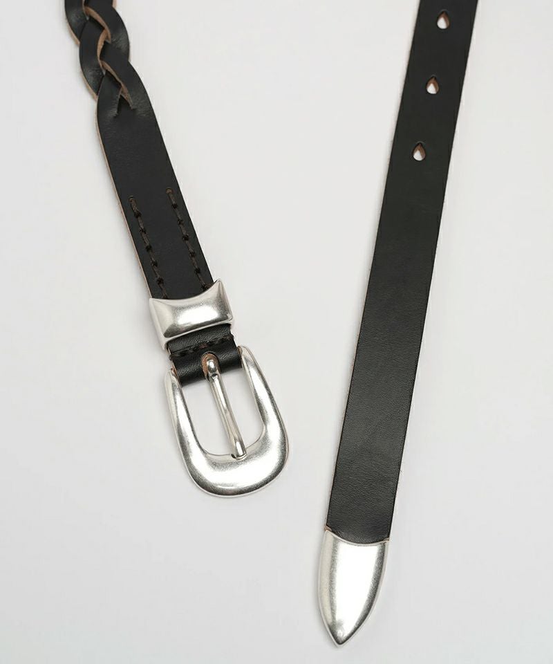 OUR LEGACY＞2 CM BRAIDED BELT-Black Leather | MAKES ONLINE STORE