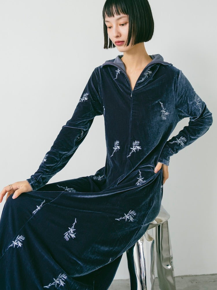 2way Velvet Embroidery Dress｜ベロアオケージョンワンピース – MARTE