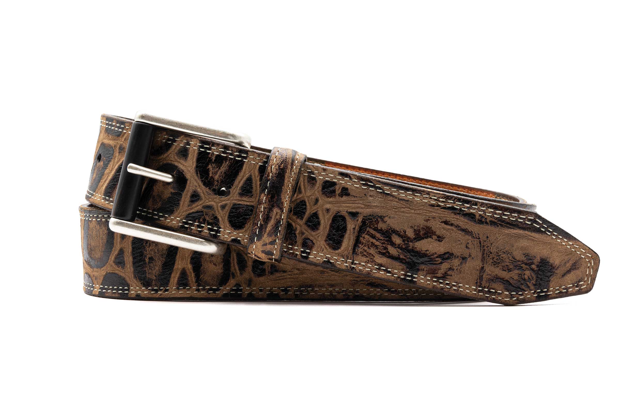 Upland Nile Crocodile Grain Belt - Burnt Cedar | Martin Dingman